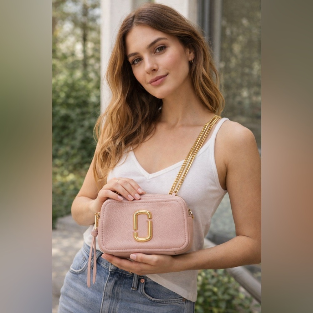 Marc Jacobs Adobe Rose Leather The Glam Shot 17 Crossbody Bag